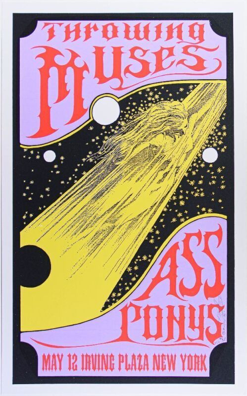 1995 PCL-52 Alton Kelley Throwing Muses Irving Plaza Signed Kelley Poster Near Mint 85