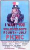 1984 Danny Garrett Willie Nelson The 4th of July Picnic South Park Meadows Austin Signed Garrett Poster Near Mint 81