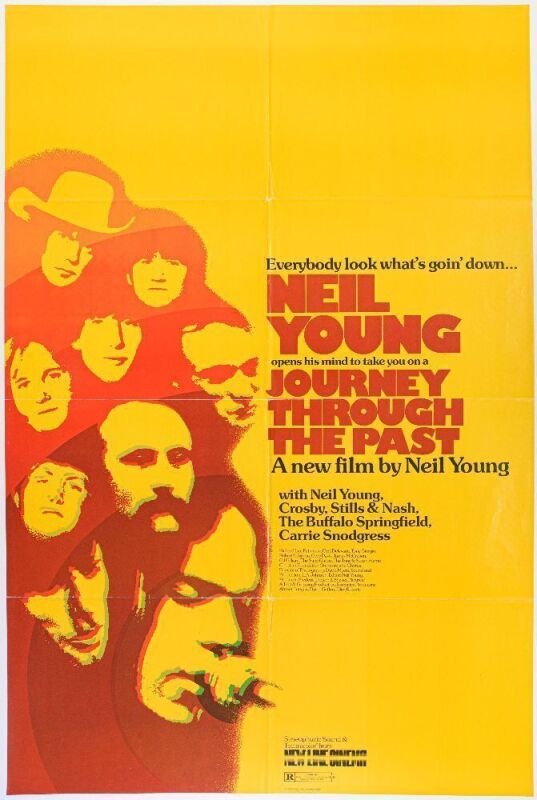 1972 Neil Young's Journey Through the Past Movie Promo Poster Excellent 77