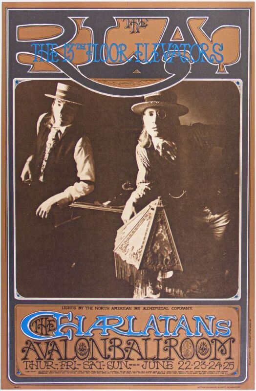 1967 FD-67 The Charlatans Avalon Ballroom RP2 Poster Near Mint 89