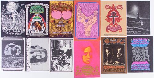 Lot of 12 Popular Bill Graham & Family Dog OPC Numbered Series Postcards