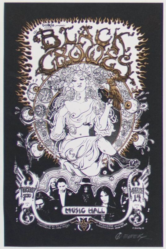 1995 EMEK Black Crowes Music Hall Cleveland Handbill Mint 90