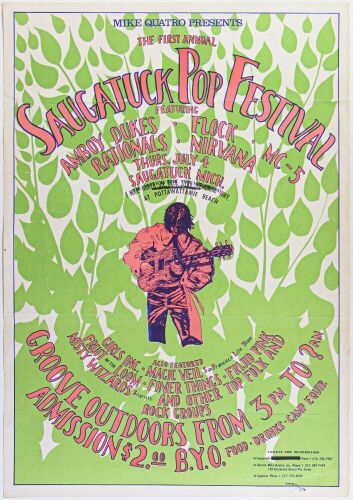 1968 Amboy Dukes MC5 Saugatuck Pop Festival Pottawattami Beach Michigan Poster Extra Fine 63