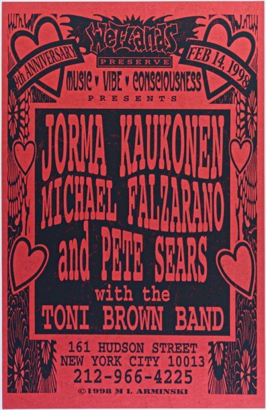 1998 Jorma Kaukonen Wetlands Preserve Poster Mint 90