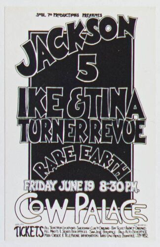 1970 Jackson Five Cow Palace Handbill Near Mint 89