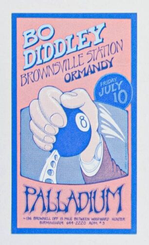 1970 Bo Diddley Palladium Birmingham Michigan Handbill Mint 90