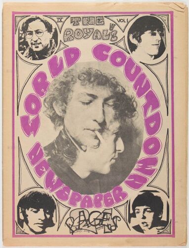1966 Bob Dylan The Beatles World Countdown Music Newspaper Vol.1 No. 9 Excellent 75