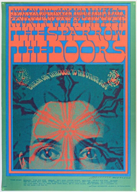 1967 FD-50 The Doors Sparrow Avalon Ballroom Signed Moscoso Poster Excellent 79