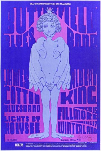 1968 BG-107 Butterfield Blues Band James Cotton Winterland & Fillmore Auditorium Signed Conklin Poster Near Mint 81