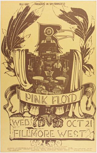1970 BG-230A Pink Floyd Fillmore West Poster Excellent 77