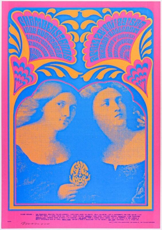 1967 FD-59 Iron Butterfly Chambers Brothers Avalon Ballroom Signed Moscoso Poster Near Mint 89
