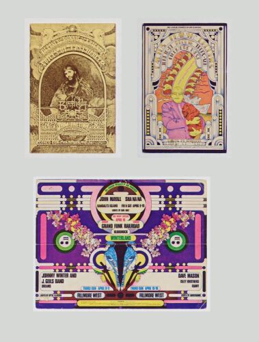 Lot of 3 Popular Bill Graham Original Numbered Series Postcards