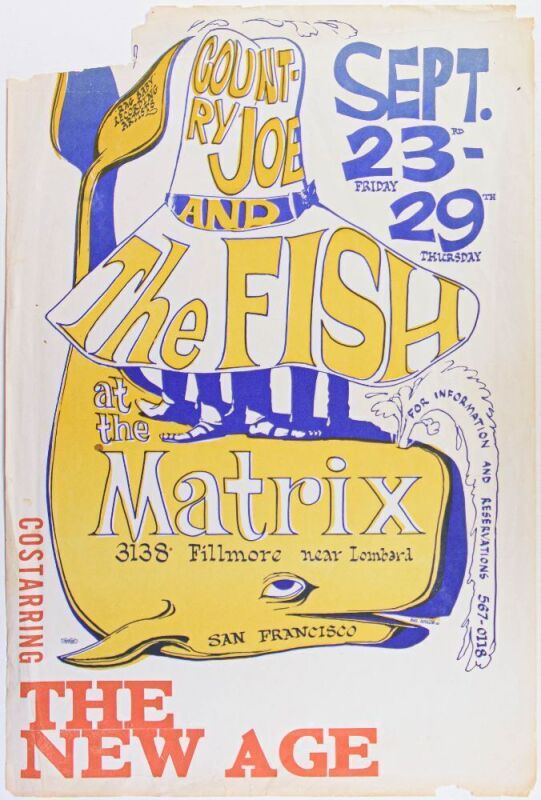 1966 Country Joe and The Fish The Matrix Poster Fine 59