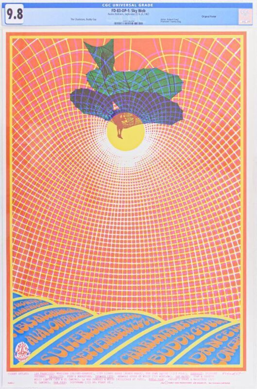 1967 FD-83 The Charlatans Buddy Guy Avalon Ballroom Poster CGC 9.8