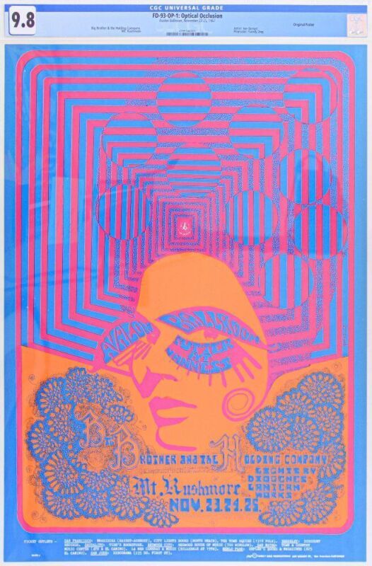 1967 FD-93 Big Brother Janis Joplin Avalon Ballroom Poster CGC 9.8