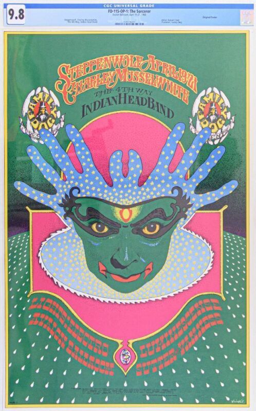 1968 FD-115 Steppenwolf Charley Musselwhite Avalon Ballroom Poster CGC 9.8