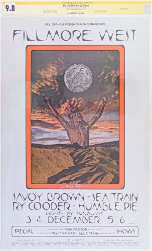 1970 BG-259 Savoy Brown Humble Pie Fillmore West Signed Singer Signature Series Poster CGC 9.8