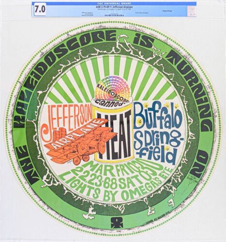 1968 AOR-3.79 Jefferson Airplane Buffalo Springfield Kaleidoscope #4 Poster CGC 7.0