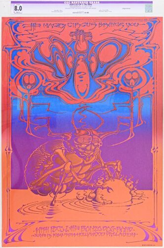 1969 AOR-3.65 Rick Griffin The Who Hollywood Palladium Poster CGC 8.0 Restored