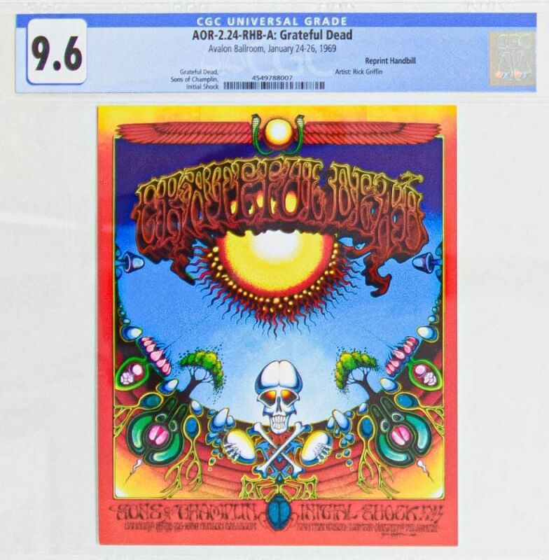 1969 AOR-2.24 Grateful Dead Aoxomoxoa Avalon Ballroom RP Handbill CGC 9.6