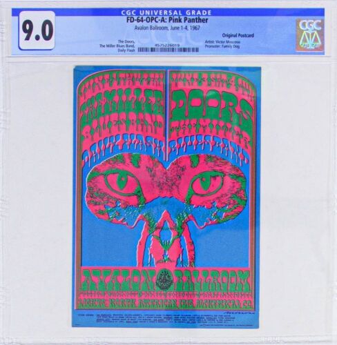 1967 FD-64 The Doors The Miller Blues Band Avalon Ballroom Postcard CGC 9.0