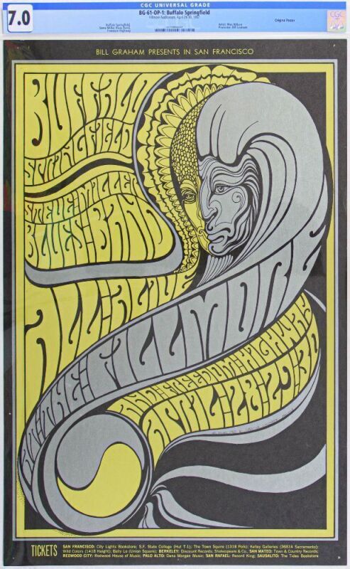 1967 BG-61 Buffalo Springfield Fillmore Auditorium Poster CGC 7.0