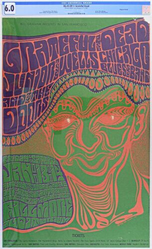 1967 BG-45 Grateful Dead The Doors Fillmore Auditorium Poster CGC 6.0