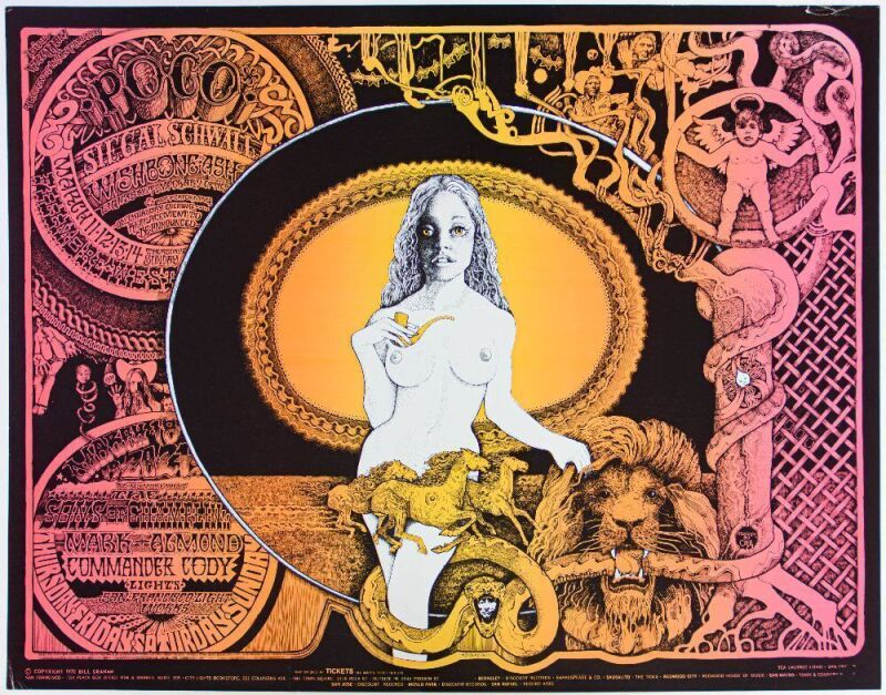1971 BG-273/274 Poco Wishbone Ash Commander Cody Fillmore West Poster Excellent 70