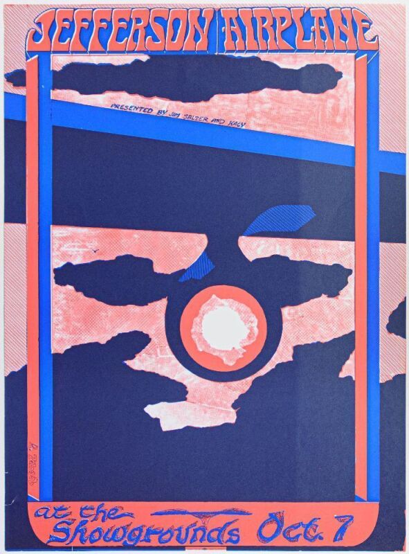 1968 AOR-3.45 Jefferson Airplane Earl Warren Showgrounds Santa Barbara Poster Excellent 71