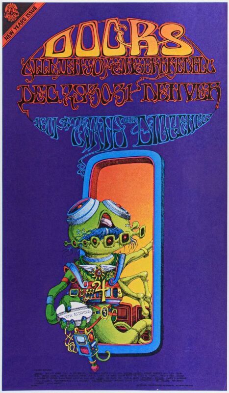 1967 FD-D18 The Doors 1601 W Evans Street Denver RP2 Poster Near Mint 85