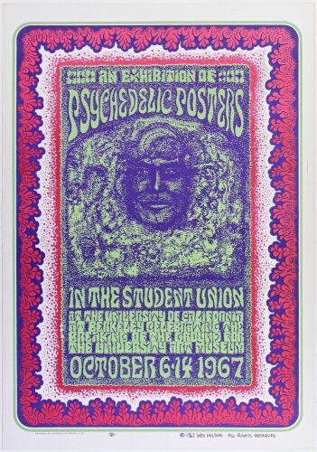 1967 Wes Wilson Exhibition U.C. Berkeley Student Union Poster Near Mint 89