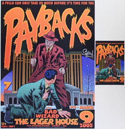 2005 Chuck Sperry The Paybacks The Lager House Signed Sperry Poster & Card Mint 91