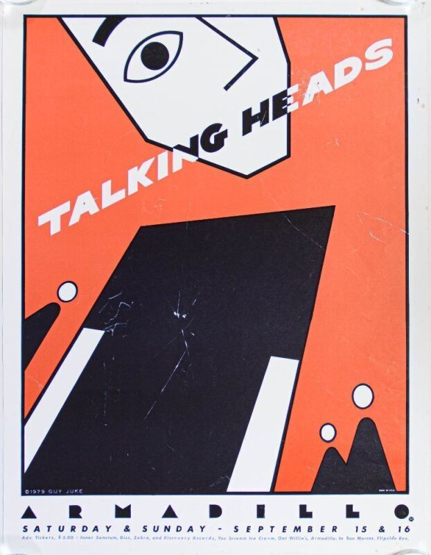 1979 Talking Heads Armadillo World Headquarters Austin Poster Extra Fine 69