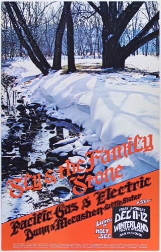 1970 AOR-4.54 Sly & The Family Stone Winterland Poster Near Mint 83