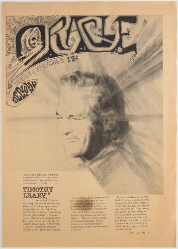 1967 Timothy Leary The Oracle Vol. 1 No. 4 Underground Newspaper Excellent 77