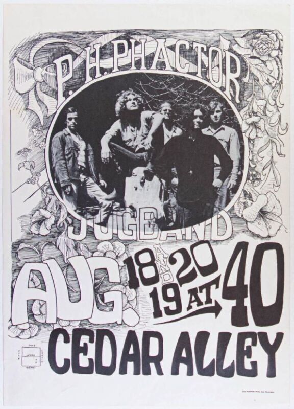 1966 AOR-2.246 P.H. Phactor Jug Band Cedar Alley Poster Excellent 73