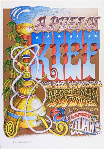 1967 Rick Griffin A Puff Of Kief RP2 Headshop Poster Near Mint 89
