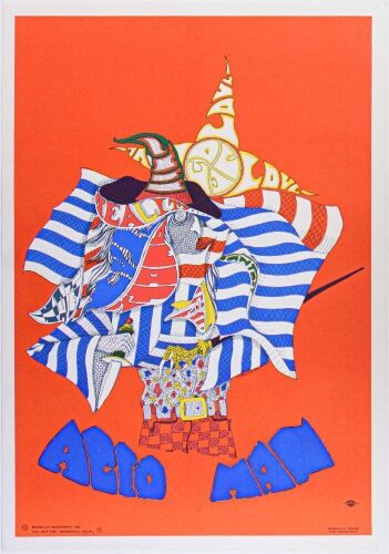 1967 Berkeley Bonaparte Acid Man Headshop Poster Near Mint 87