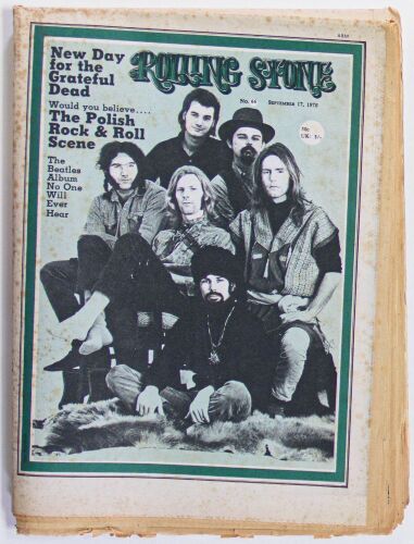 1970 Grateful Dead Rolling Stone Magazine Issue #66 Extra Fine 65