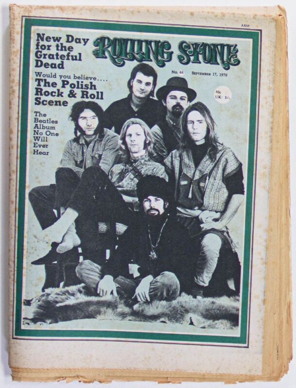 1970 Grateful Dead Rolling Stone Magazine Issue #66 Extra Fine 65