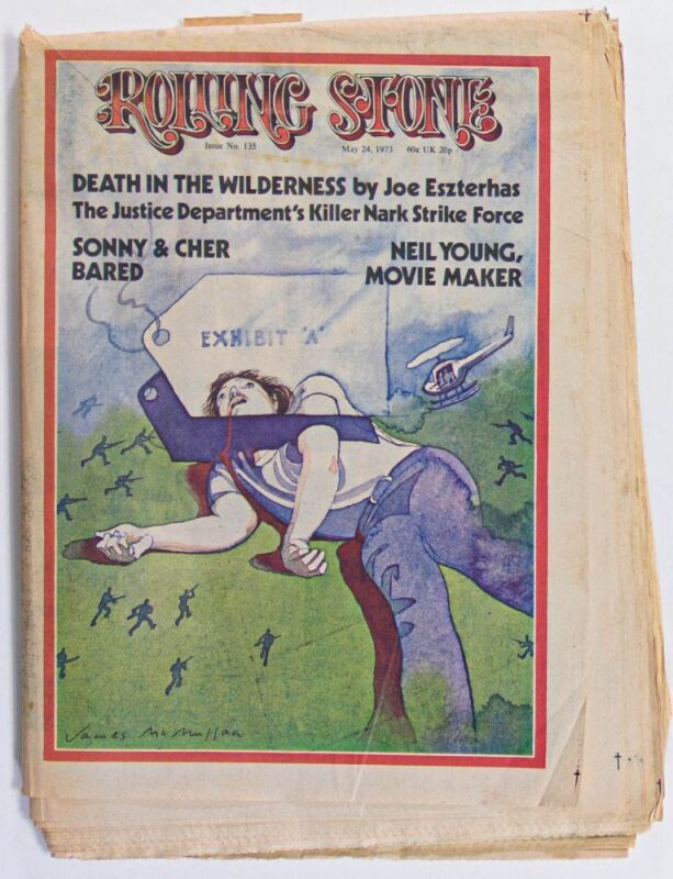 1973 Neil Young Rolling Stone Magazine Issue #135 Extra Fine 67