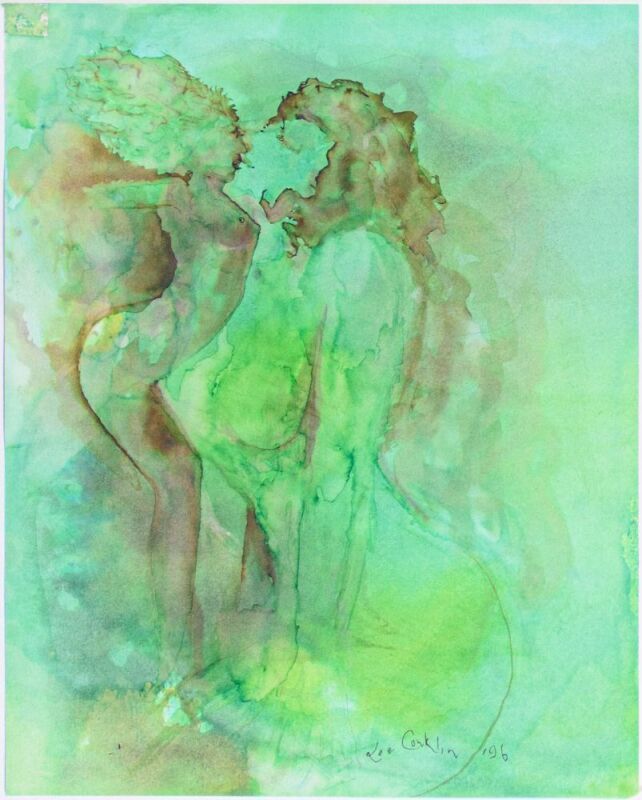 1996 Lee Conklin Girls Original Signed Conklin Watercolor Mint 90