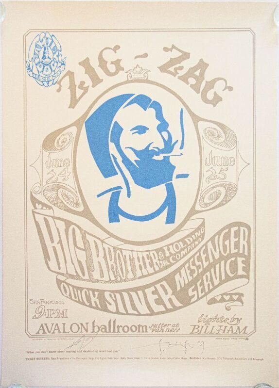 1966/2008 FD-14 Big Brother Quicksilver Messenger Service LE Signed Mouse and Kelley Large Commemorative Poster Near Mint 89