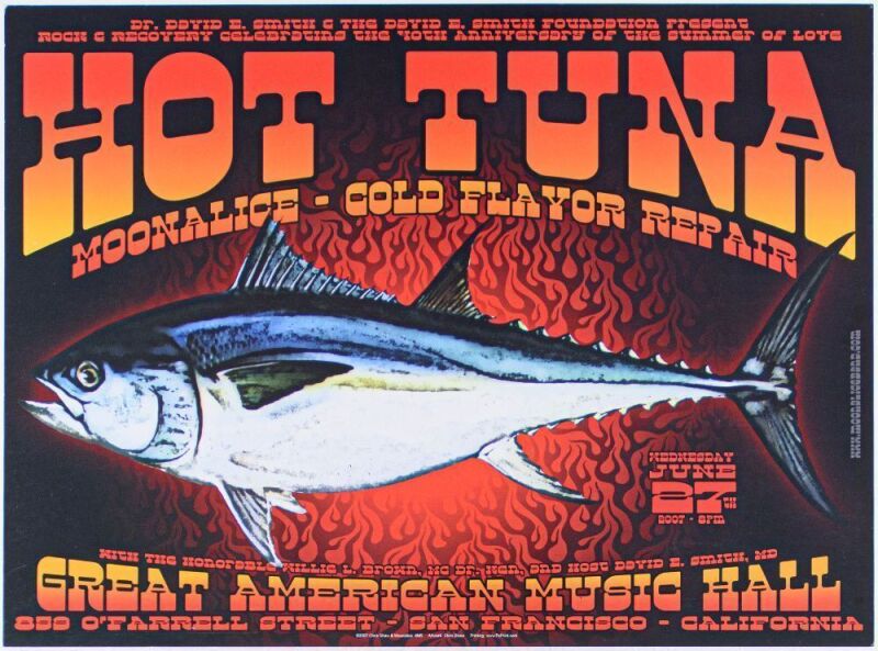 2007 Hot Tuna Moonalice The Great American Music Hall Poster Near Mint 83