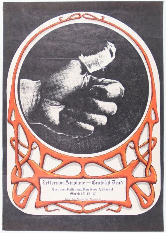 1968 AOR-2.172 Grateful Dead Sore Thumb Carousel Ballroom Poster Extra Fine 69
