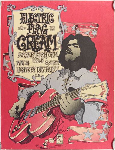 1968 AOR-3.44 Cream Electric Flag Robertson Gym UCSB Poster Extra Fine 65