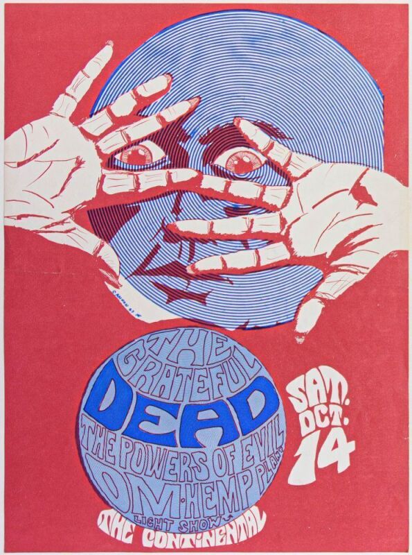 1967 Grateful Dead Continental Ballroom Santa Clara Poster Extra Fine 69