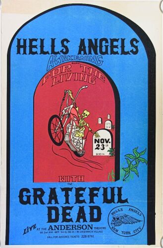 1970 Grateful Dead The Anderson Theatre New York City Poster Extra Fine 69