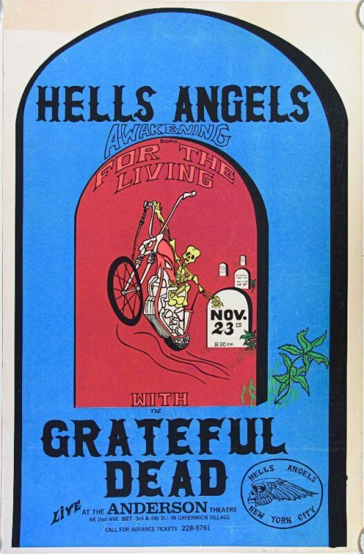 1970 Grateful Dead The Anderson Theatre New York City Poster Extra Fine 69