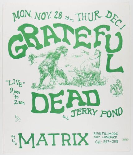 1966 AOR-2.108 Grateful Dead The Matrix Poster Extra Fine 69